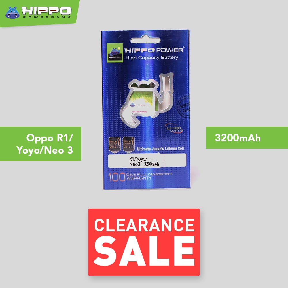 Baterai Hippo Oppo 5 BLP563 7 BLP569 R1 BLP565 Garansi Resmi