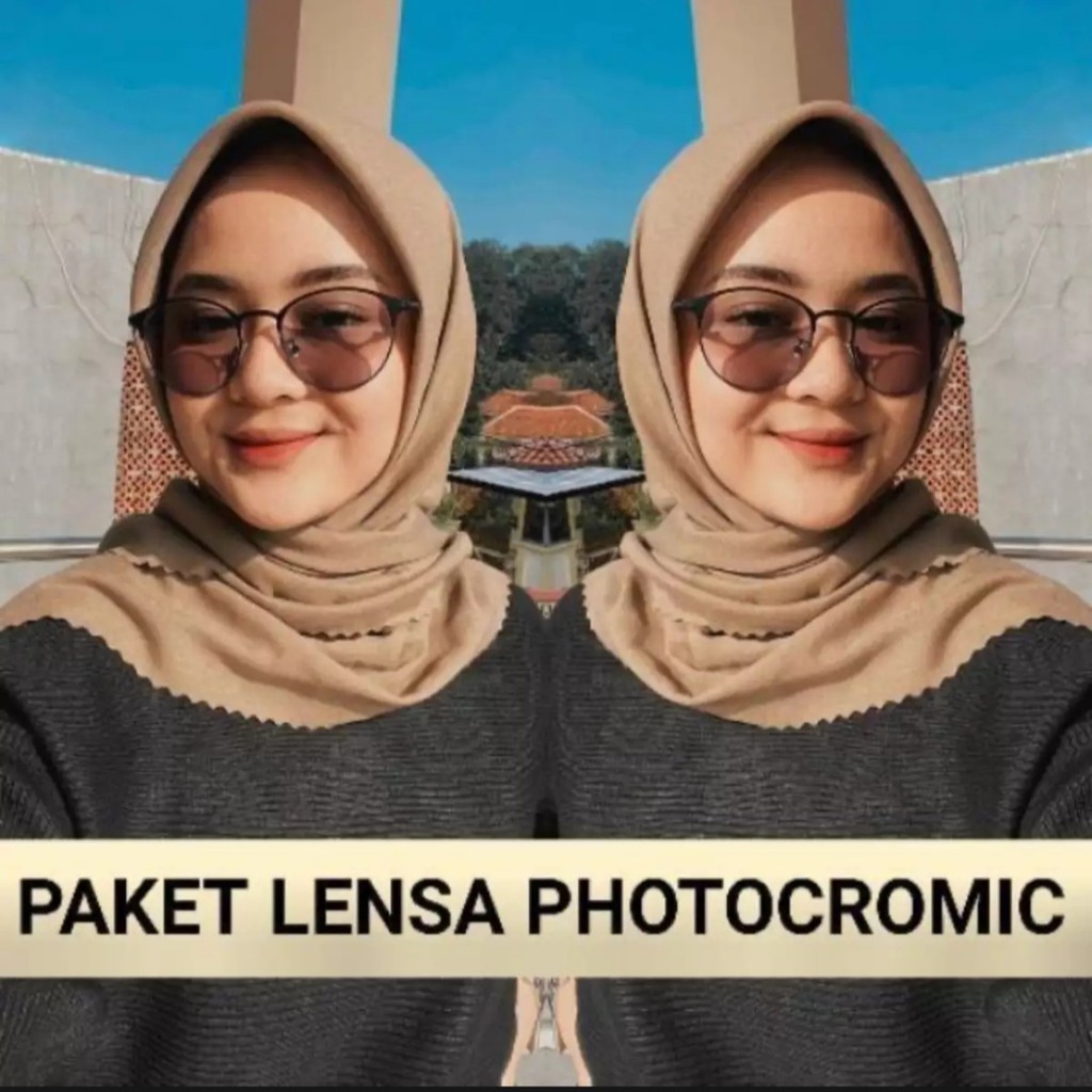 Kacamata PhotocromicTrendy Pria Dan Wanita Vintage Korean Style Gratis Box Dan Lap