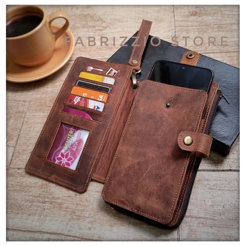 dompet hp leather case universal