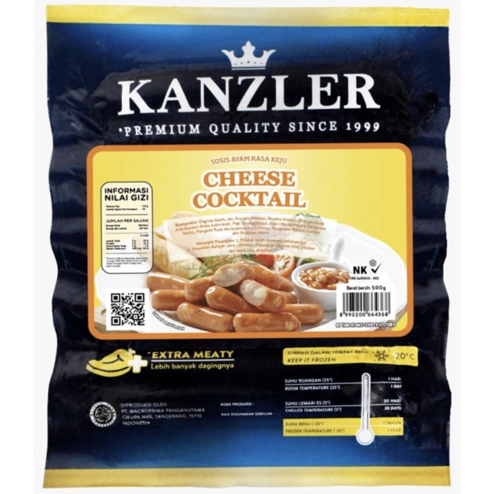 

Kanzler Cheese Cocktail Sausage 500gr