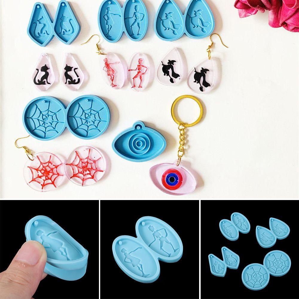 Solighter Anting Cetakan Resin Handmade UV Epoxy Membuat Perhiasan Alat Menjuntai Resin Silicone Mold