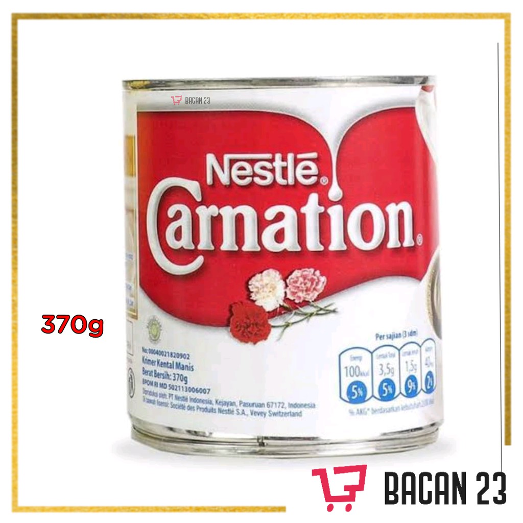 

Nestle Carnation - Krimer Kental Manis (370gr) / Susu Krimer Putih Kaleng / Bacan 23 - Bacan23