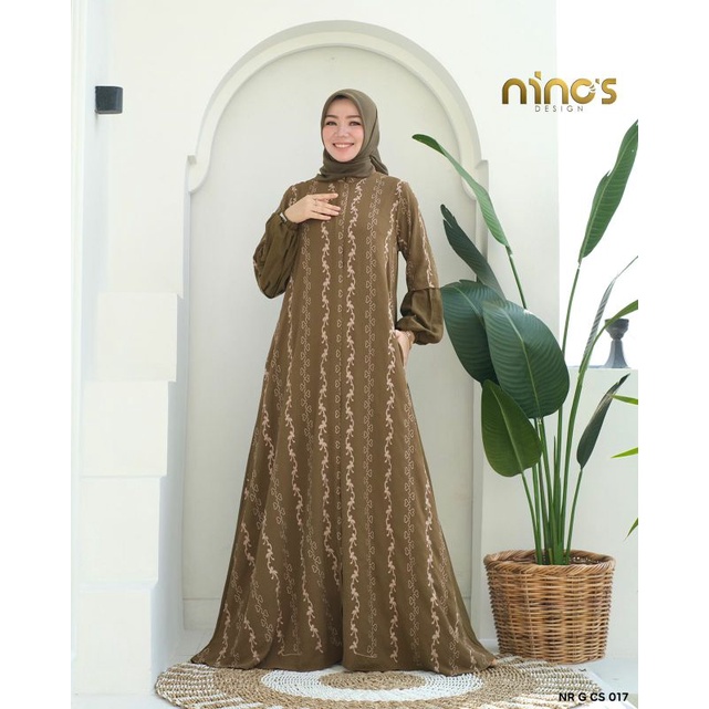 Dress Ninos Terbaru ND G CS 017 Ori by Ninos Design / Gamis Syari / Dress Katun / Baju Syar'i Terbar