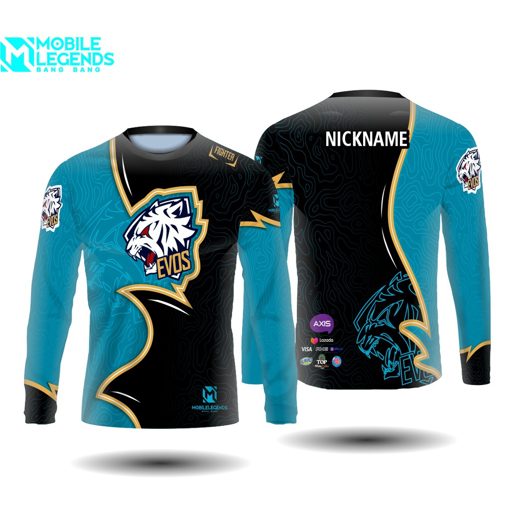 Jersey e sport mobile legends evos kaos baju game lengan panjang