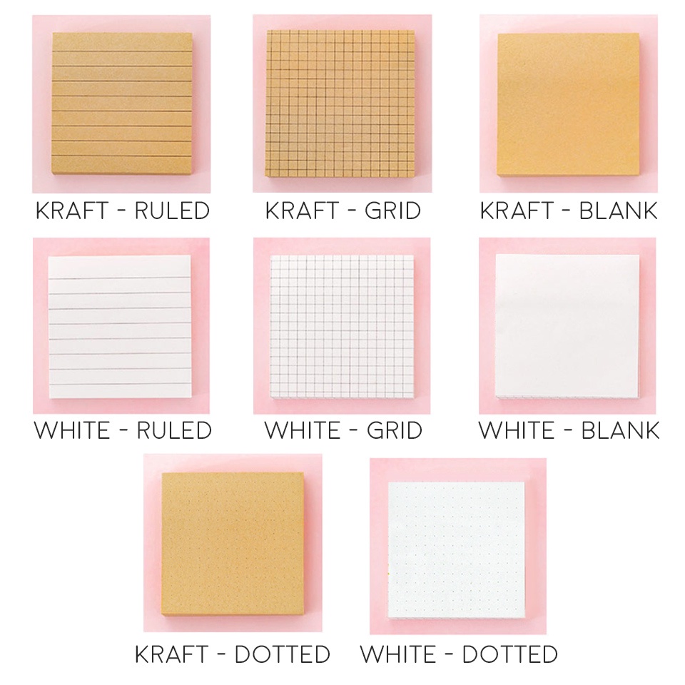 Memopad Memo Brown White Basic Vintage Simple Kraft Putih Mini / Memo notes - Kraft or White Kertas Catatan Pengingat