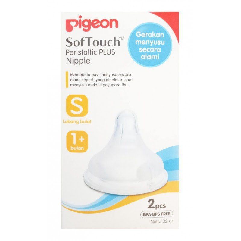 PIGEON DOT Peristaltic Plus isi 2 Pcs dgn Box / Nipple Botol Wide Neck Size L / M / S / SS