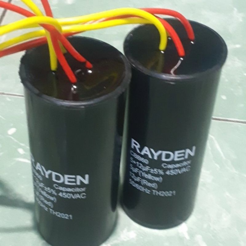 kapasitor mesin cuci 5 uF + 12 uF / capacitor 5+12 mikro