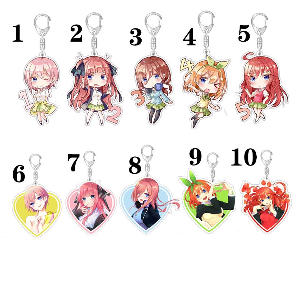 Lanfy Gantungan Kunci Motif Anime Nakano Miku Yotsuba Itsuki Gotoubun No Hanayome Bahan Akrilik