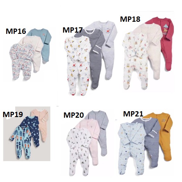 (Kiddiwear) PREMIUM QUALITY 3in1 sleepsuit Mamas Papas / sleepsuit panjang tutup lengan dan kaki C