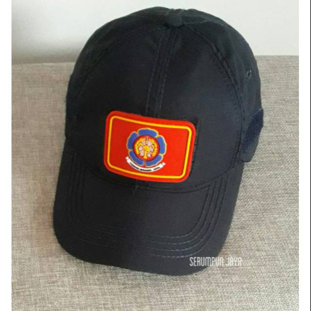 TOPI DAMKAR VELCRO NAVY + PATCH