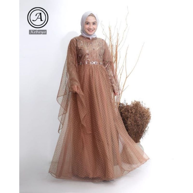 Gamis tulle muslim//gamis terbaruuu//dress tulle//gamis tulle modern