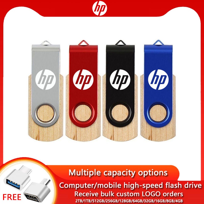 Hewlett-Packard Hp Flashdisk Usb 4GB / 8GB / 16GB / 32GB / 64GB / 128GB / 256GB / 512GB / 1TB Bahan Kayu