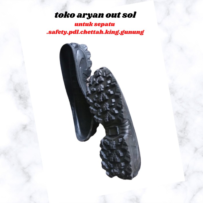 Outsole Karet Mentah Hitam Pdl Safety Paket Sol Dan Insole