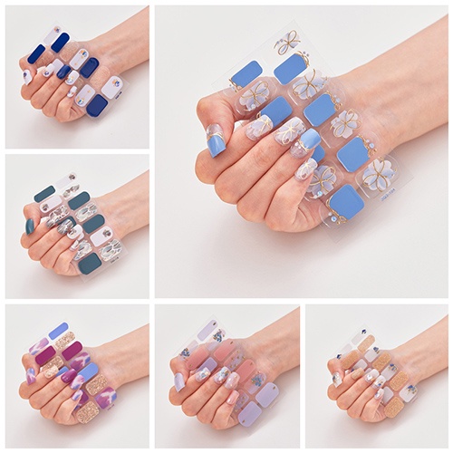 DQ3_104-116 Finger DIY Nail Sticker Fashion 3D Nail Sticker False Nails Art 14Pcs/sheet