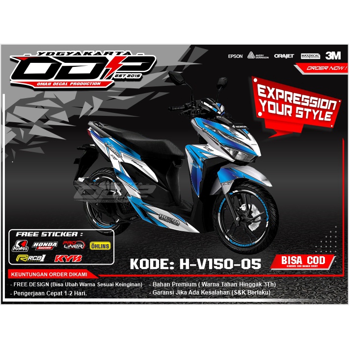 VARIASI aksesoris stiker decal VARIO 125 injeksi fi full body dekal striping honda new VARIO 150 201