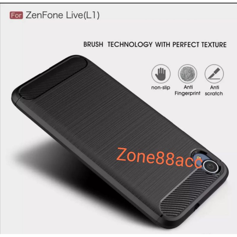 Silicon Case Asus Zenfone Live L1 Softcase iPAKY Carbon Casing Cover TPU