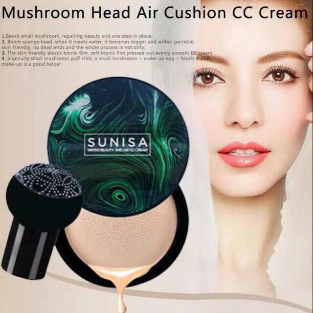 [cod] promo!!! SUNISA Mushroom Head Air Cushion CC Cream moisturizing Foundation 100% Ori WATERPROOF