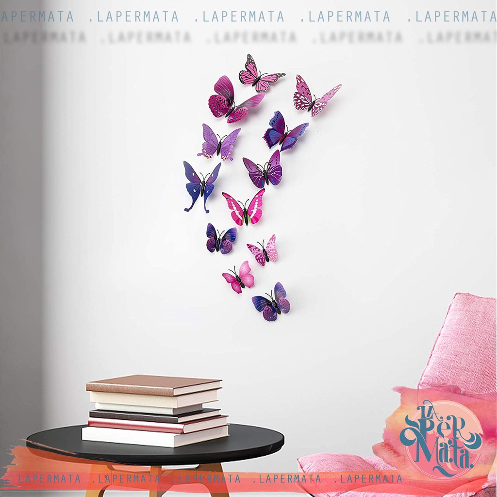 Stiker Kupu-kupu Dinding 3D/ Butterfly Wall Art Decoration - LPM Shop