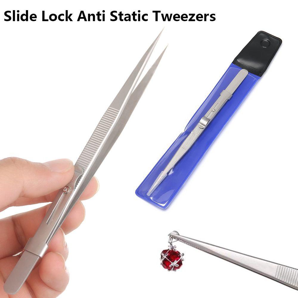 Lily Slide Lock Tweezer Akurat Adjustable Bermanfaat Cocok Alat Perbaikan Komponen Elektronik