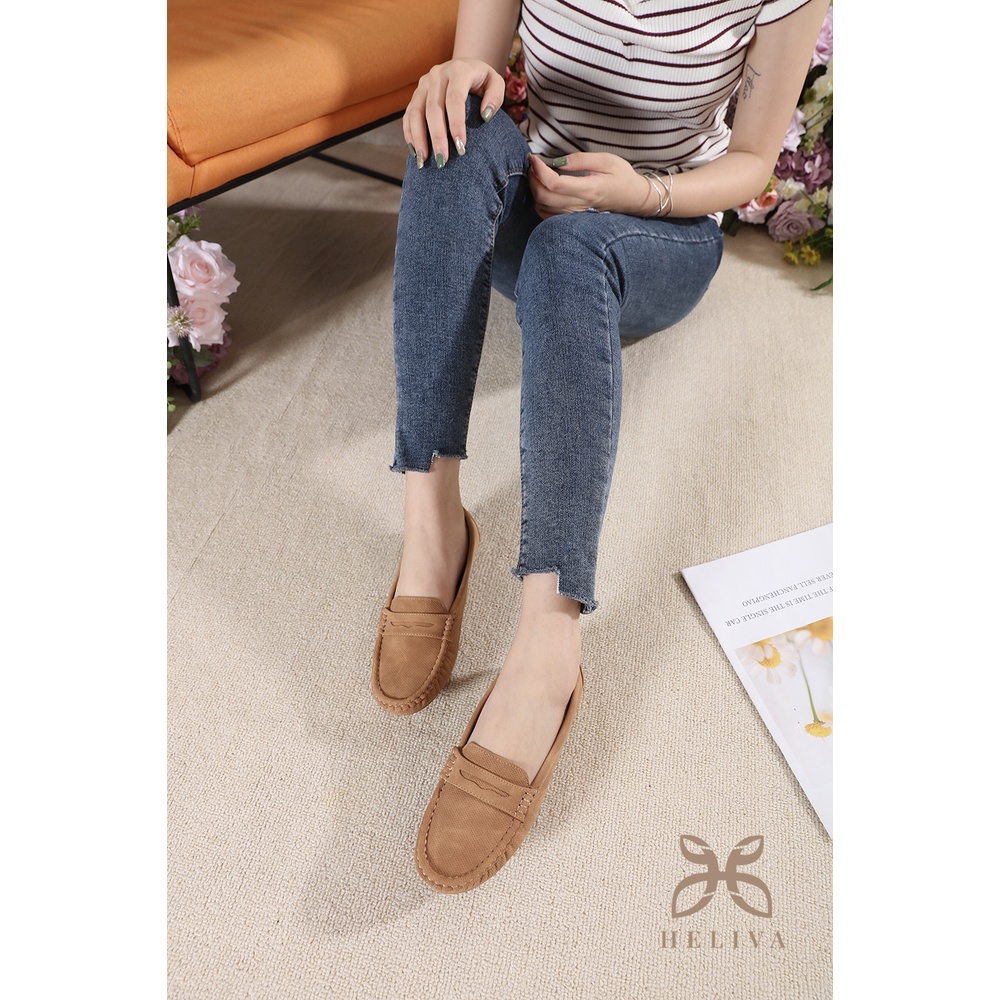 HELIVA FRIDA Loafer Shoes Sepatu Flat Bahan Kain Kanvas H765 Original Brand