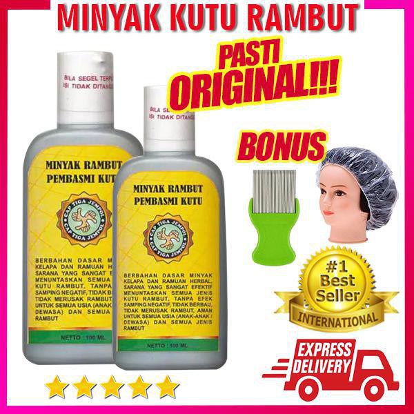 TERLARIS !! ASLI 100% Obat Kutu Rambut dan Telurnya Ampuh Cap Tiga Jempol - Bukan Peditox Peditok