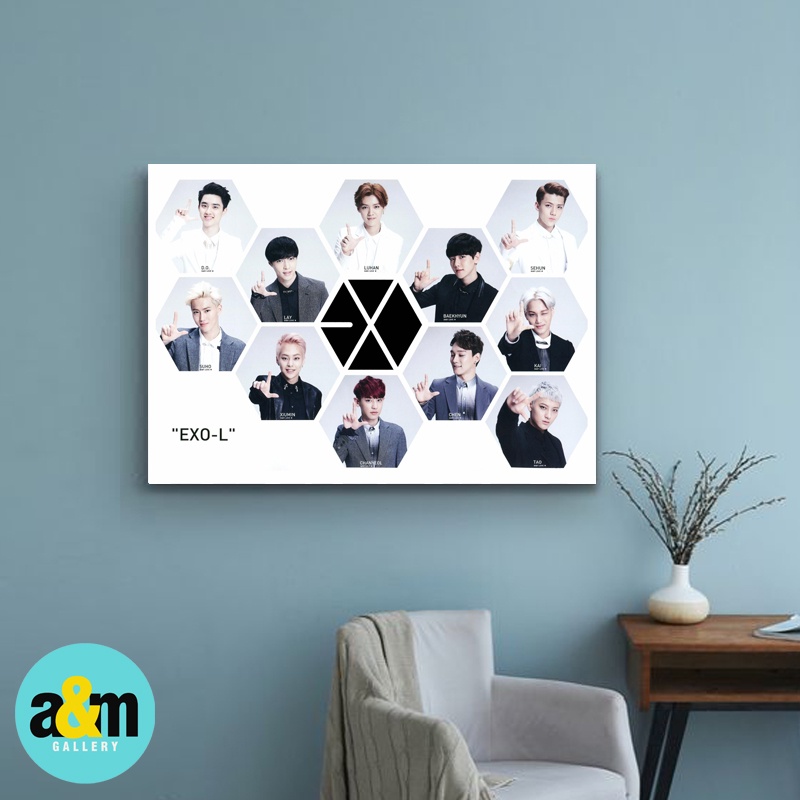 Poster Kayu EXO K-POP I Hiasan Dinding Dekorasi Kamar EXO-L I Poster Kayu K-POP Dekorasi Kamar - A&amp;M