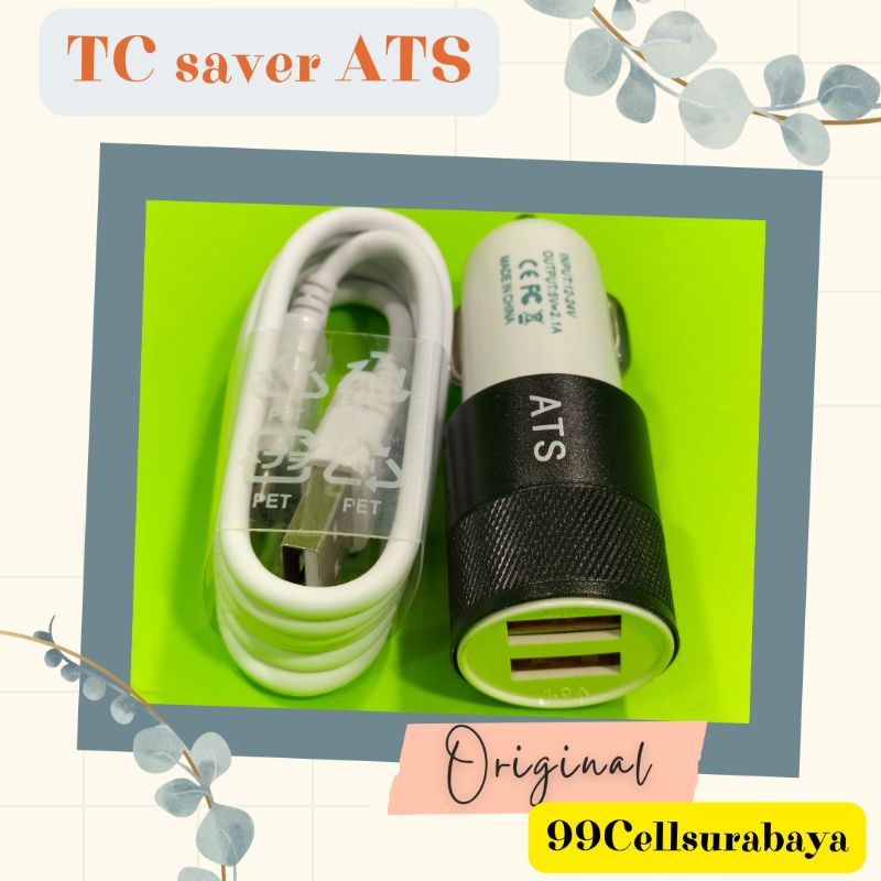 Car charger Mobil ATS 2 USB 2in1 original