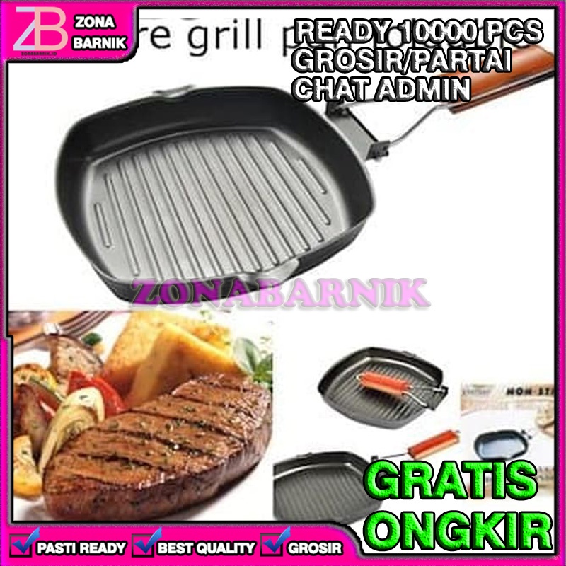 [ZB] GRILL PAN 20 CM PEMANGGANG PANGGANGAN PANGGANG PANCI TEFLON DAGING BBQ BARBEQUE