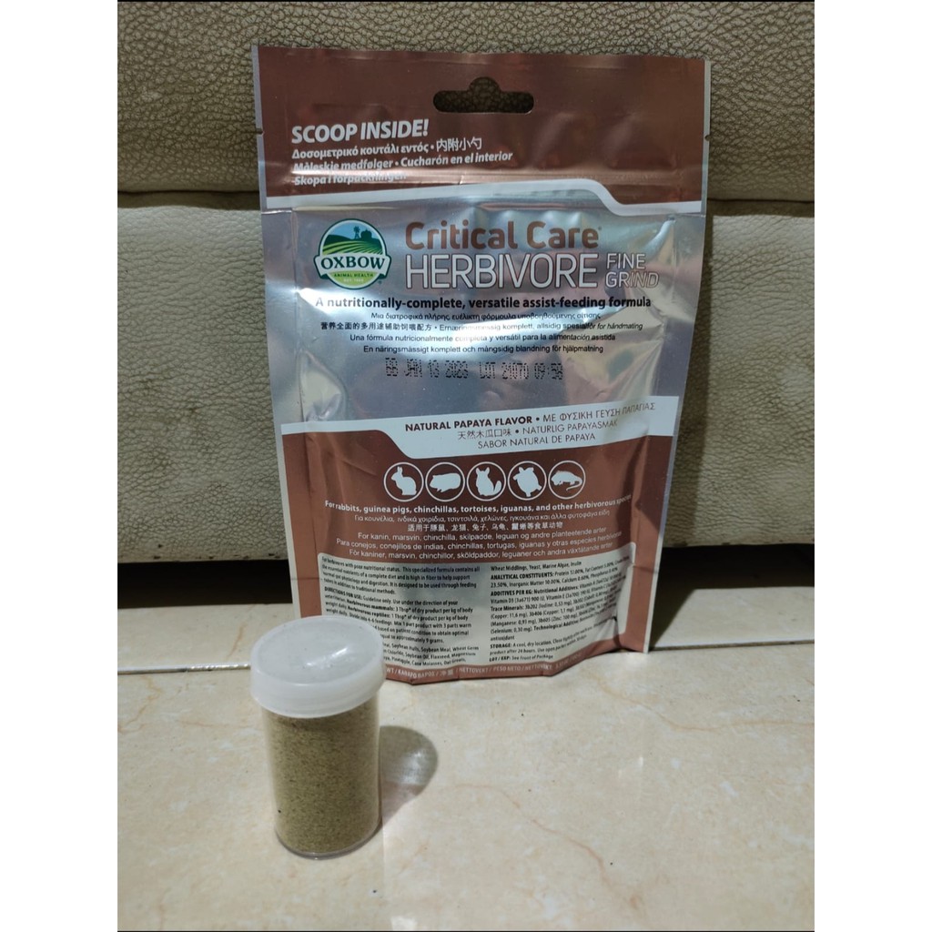 Oxbow Critical Care Fine Grind 10gram untuk Force Feed Kura Kura