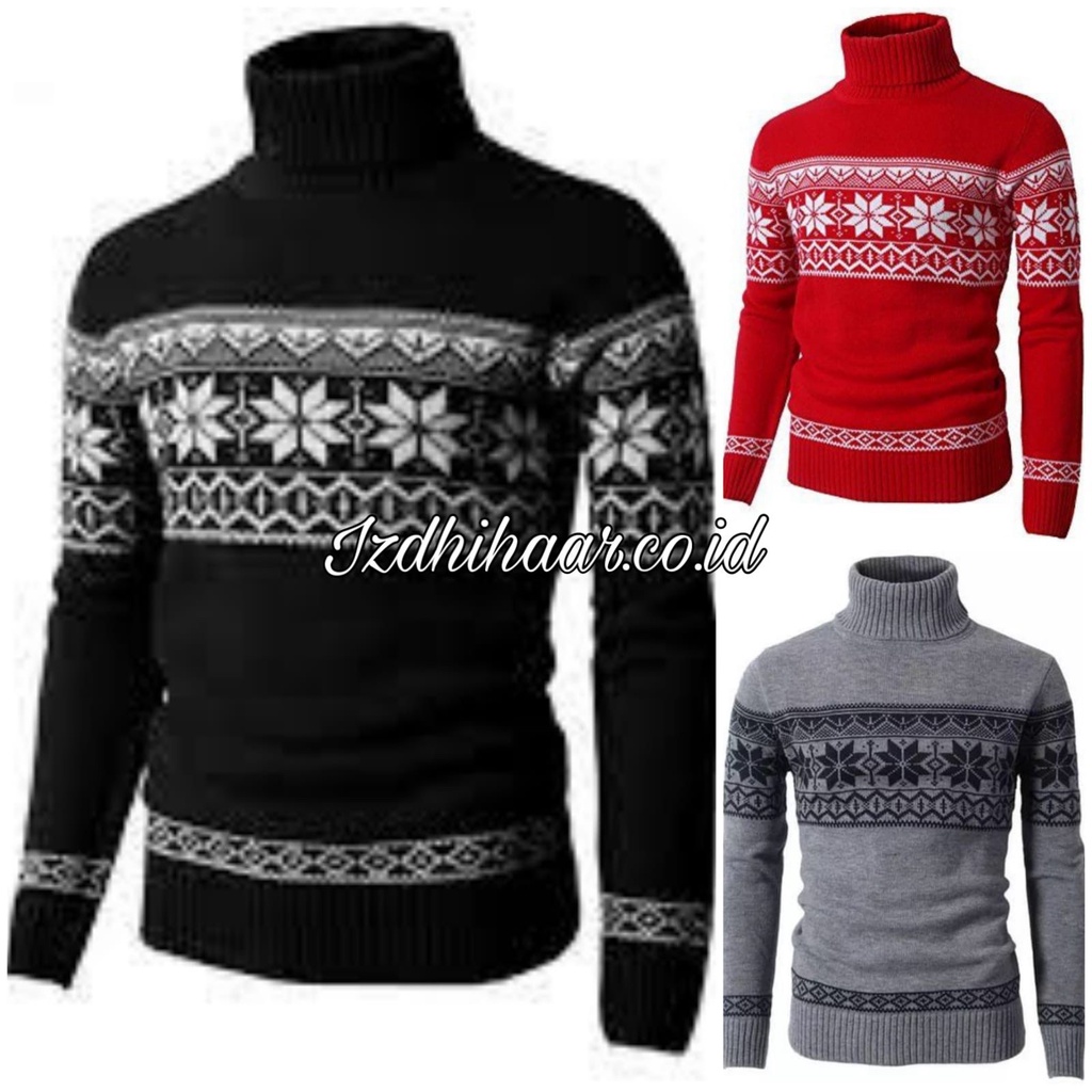 Sweater Rajut Long Neck Blacky Tribal | Sweater Rajut Pria Turleneck Tribal 7 Get Premium