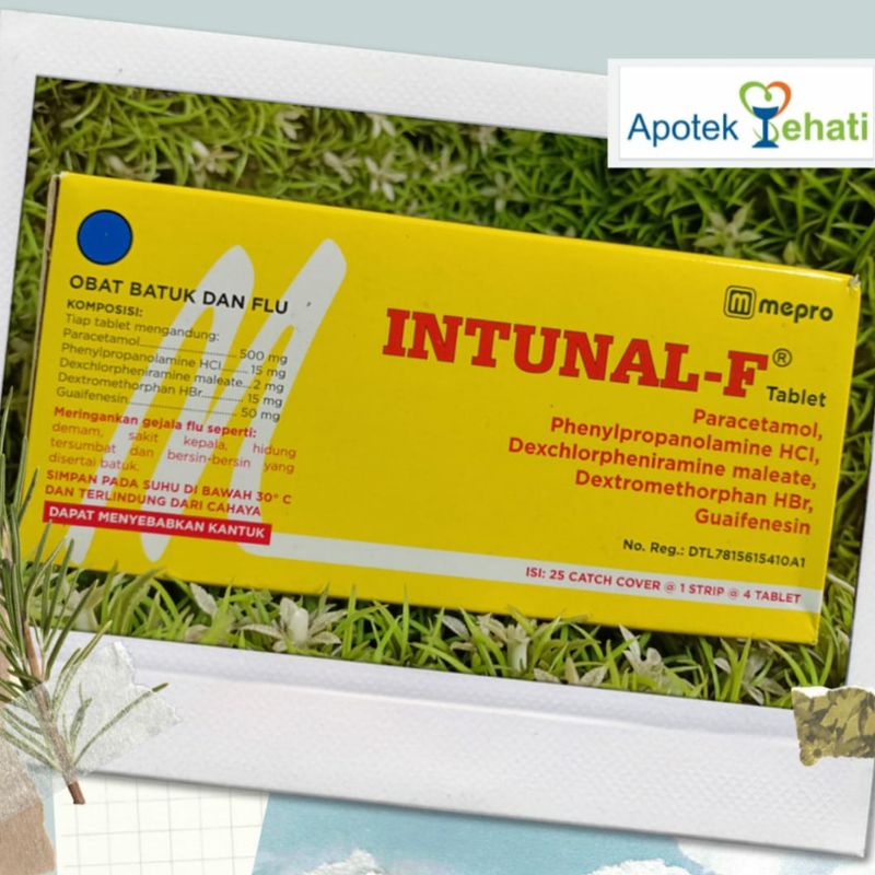 Intunal F / Intunal Forte isi 4 Tablet per Strip Obat Flu & Batuk