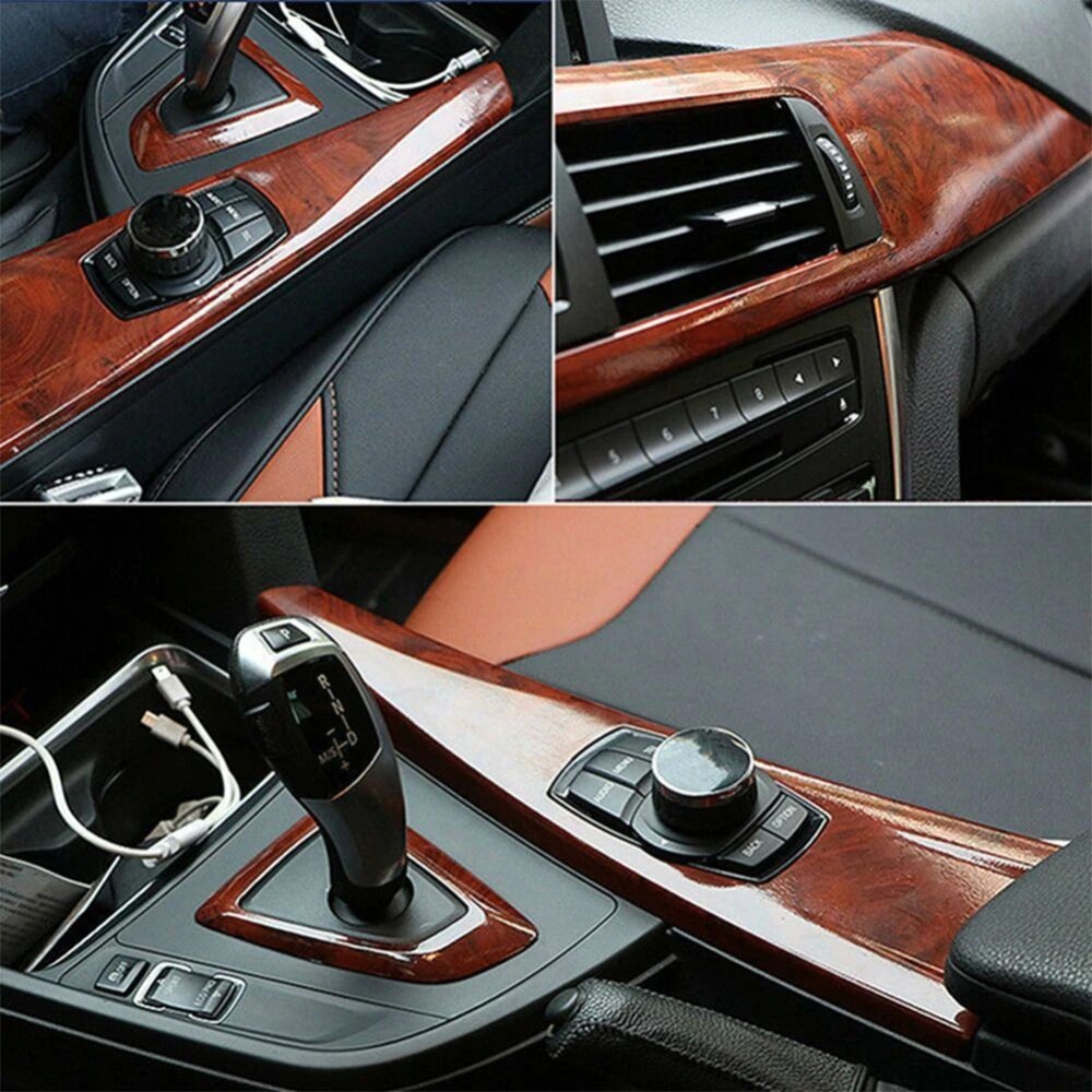 Stiker Sticker 3D Vinyl Wood Panel Kayu Dashboard Interior Mobil