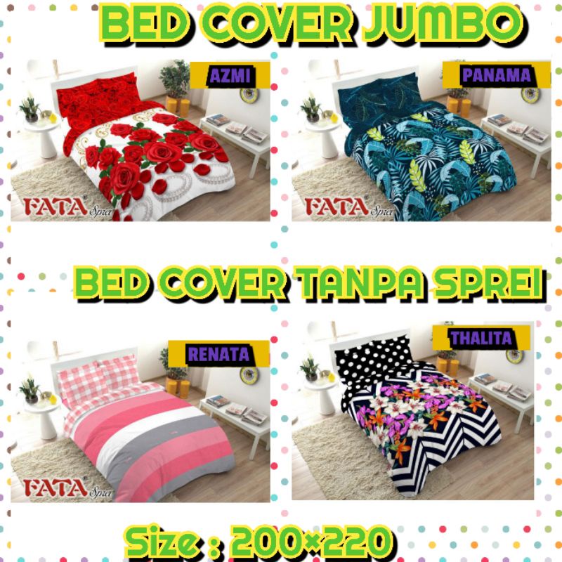 Fata_ Bed Cover Only Motif Bunga Ukuran 200×220/ Bed Covernya Saja