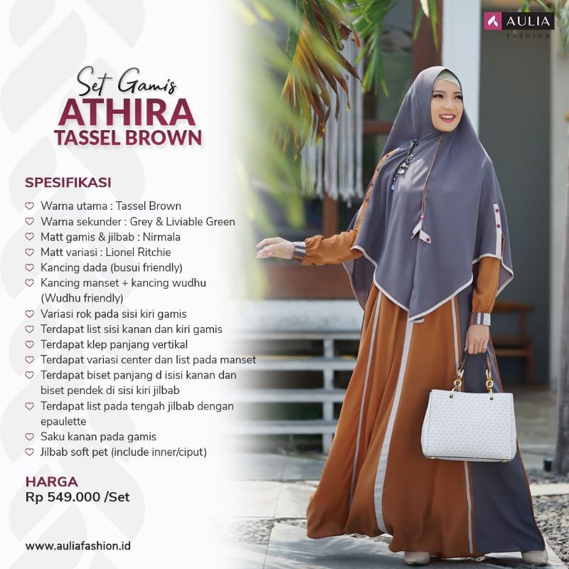 Set Gamis Aulia Fashion ATHIRA TASSEL BROWN