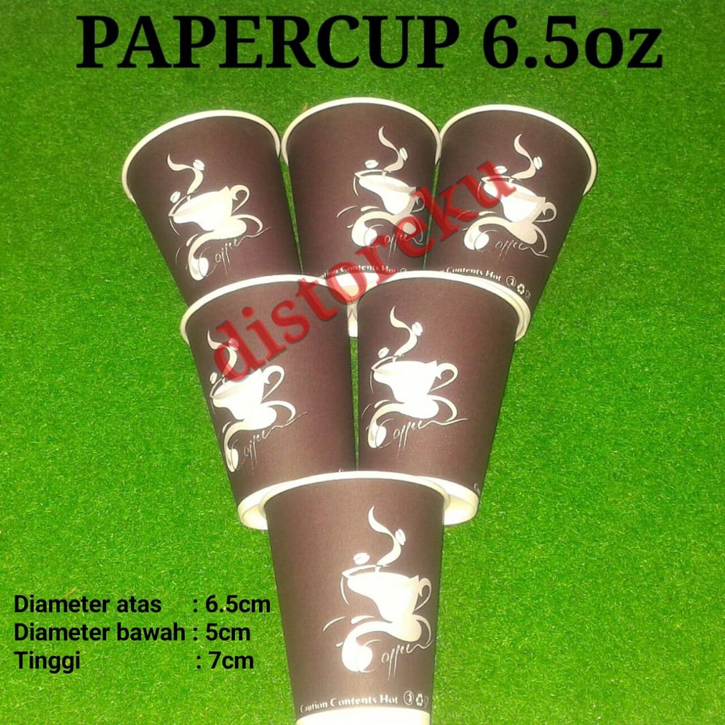 isi 50pcs Gelas Kertas Foam Paper Cup 6.5oz Motif Hot Coffe Kopi Teh Panas TANPA TUTUP