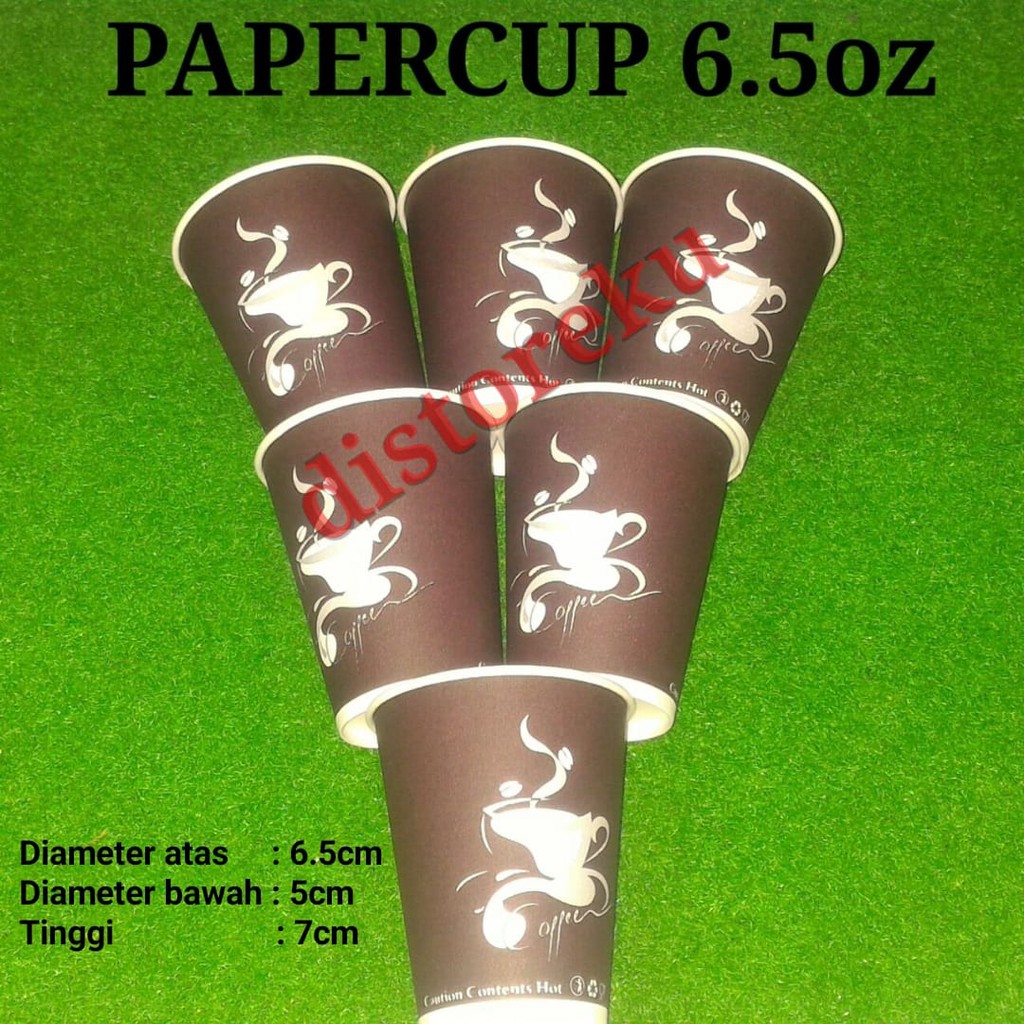 isi 50pcs Gelas Kertas Foam Paper Cup 6.5oz Motif Hot Coffe Kopi Teh Panas TANPA TUTUP