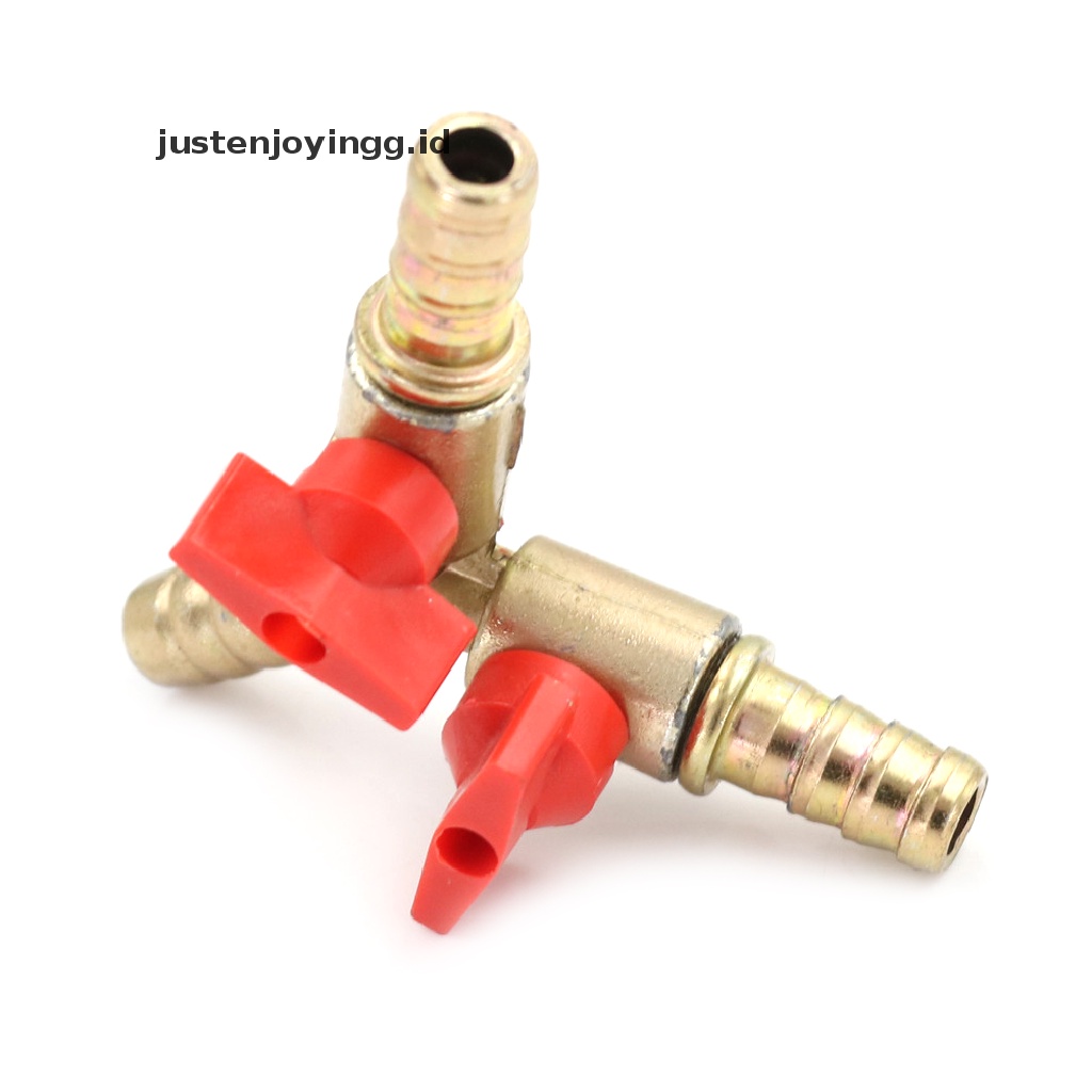 // justenjoyingg.id // 3 Way Tee Brass Y Shut off Ball Valve 3/8&quot; 10mm Barb Fuel Gas Oil / Valve Clamp  Y type brass gas tees Connector gas pipes ball valve switch 3 way Tee Y Sh