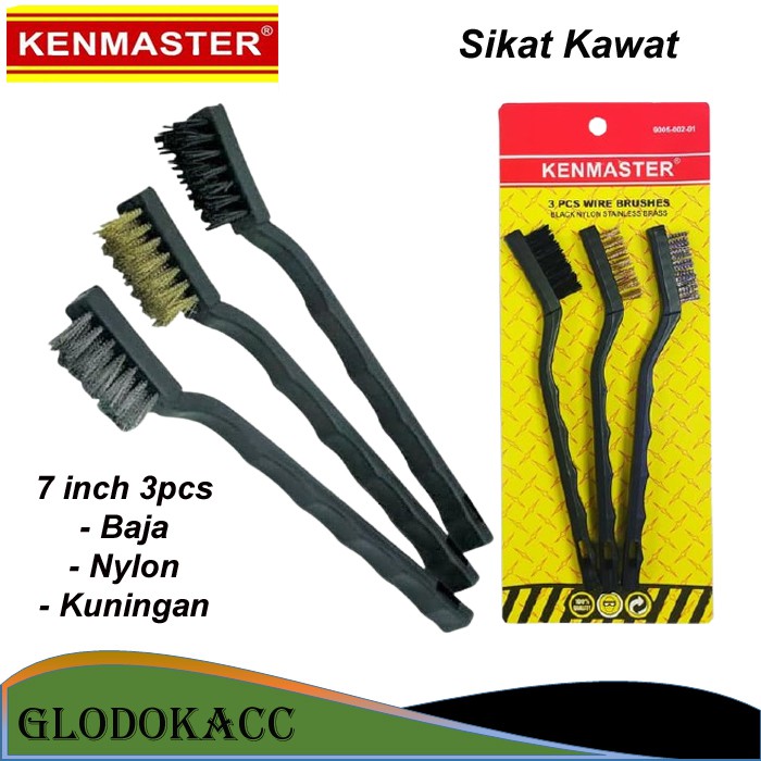 Sikat Kawat Mini 3 pcs - Kenmaster Sikat Kawat 7 inch 3 in 1 Set