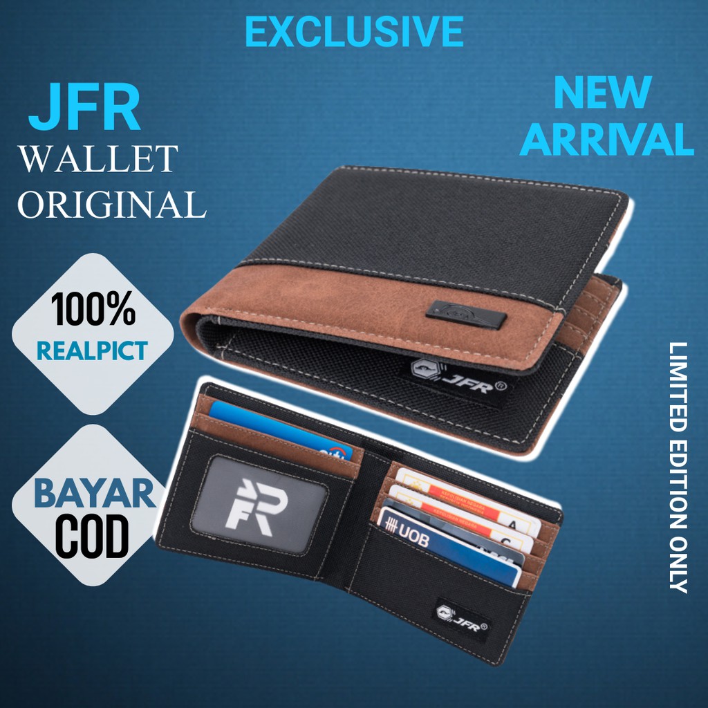 JFR Dompet Pria Kulit Kanvas Dompet Laki Laki Dompet Cowok Kulit Kanvas Keren Castle Series JP40