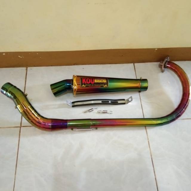 Knalpot  kou mahachai FULL pelangi  VIXION LEHER FULL CACING C