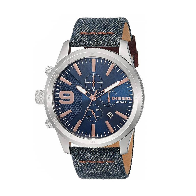 Diesel Mega Chief Analog Men Denim Strap Jam Tangan Pria [DZ4450]