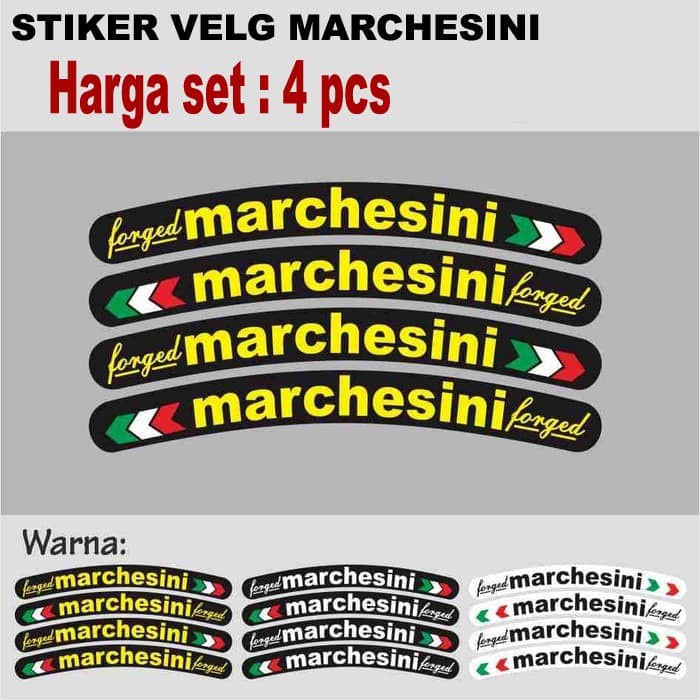 Sticker Stiker VELG MOTOR MOBIL MARCHESINI FORGED Harga set 4 pcs ADN