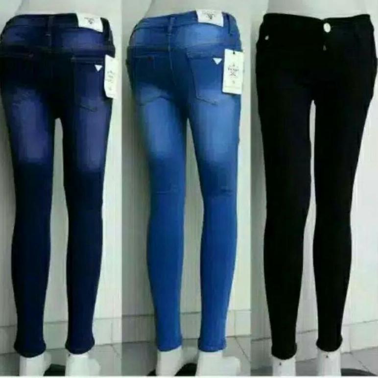 YANG LAGI HITZ PRADA Celana Jeans Panjang Wanita Skinny Big Size Jumbo Cewek [TO.19My22ᵂ]