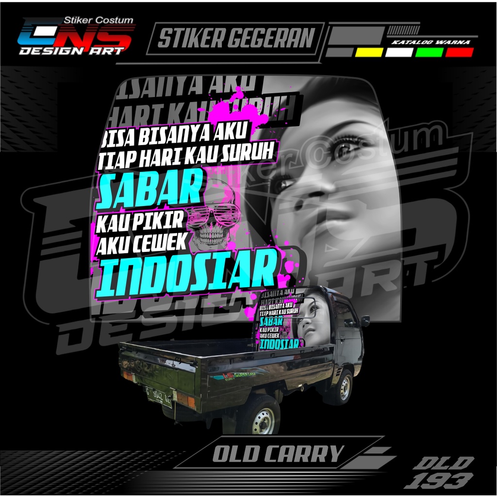 Stiker Kabin Belakang / Gegeran Pick Up Suzuki Old Carry / T120SS Custom Semua Mobil Stiker Kabin Be