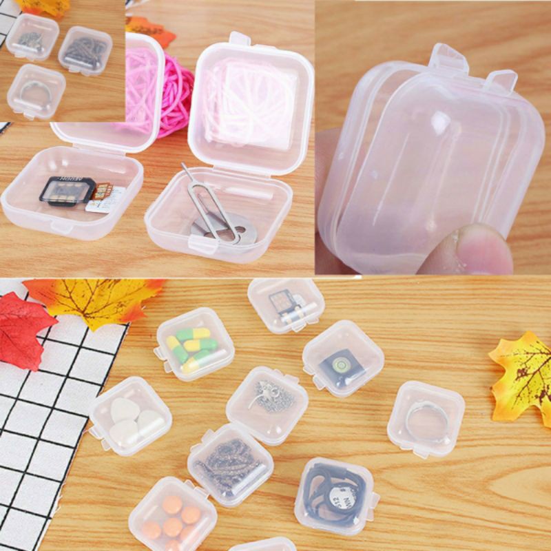 KOTAK MINI KECIL TEMPAT PERHIASAN ANTING MEMORY CARD EARPLUG KOTAK PLASTIK SERBAGUNA MINI BOX