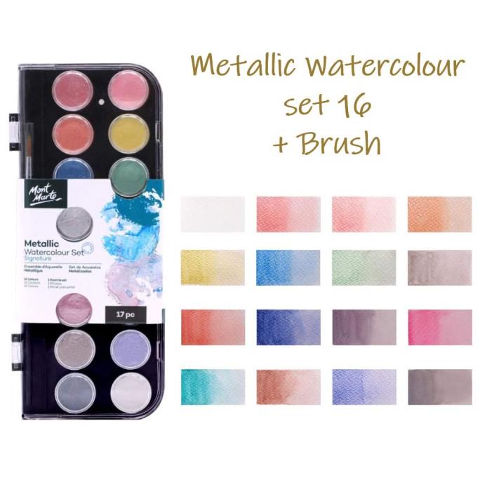 

TERBARUU!! Mont Marte Metallic Watercolor Set 17 / Cat Air Metalik PROMO