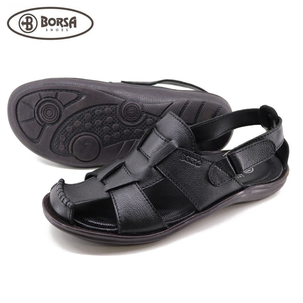 Sandal Pria Tali Sandal Slide Kulit BORSA ORIGINAL