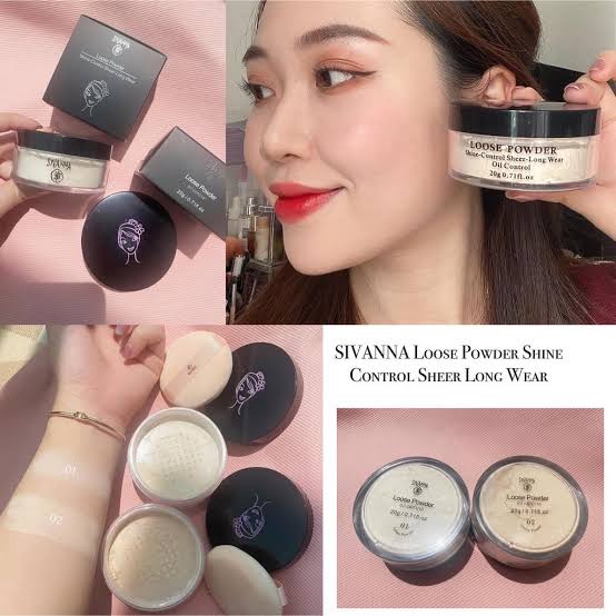 Sivanna Colors Loose Powder Shine-Control Sheer-Long Wear Oil control F010/Bedak tabur/Kontrol Minyak Wajah/Bedak wajah/Bedak muka