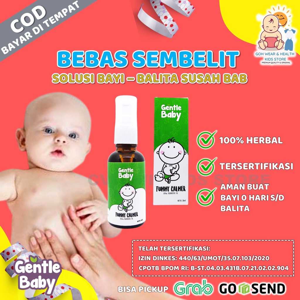 Minyak Telon Gentle Baby Tummy Calmer Solusi Anak Susah Buang Air Besar BAB Masalah Perut Anak Bayi 