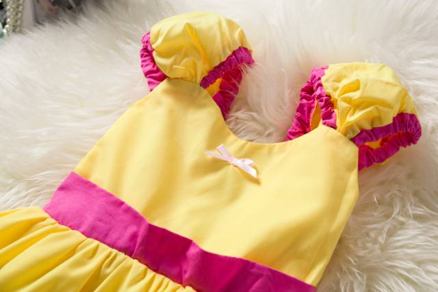 GA2728 BELLE ROSE DRESS YELLOW / GAUN PESTA ANAK KUNING / DRESS HALLOWEEN PRINCESS